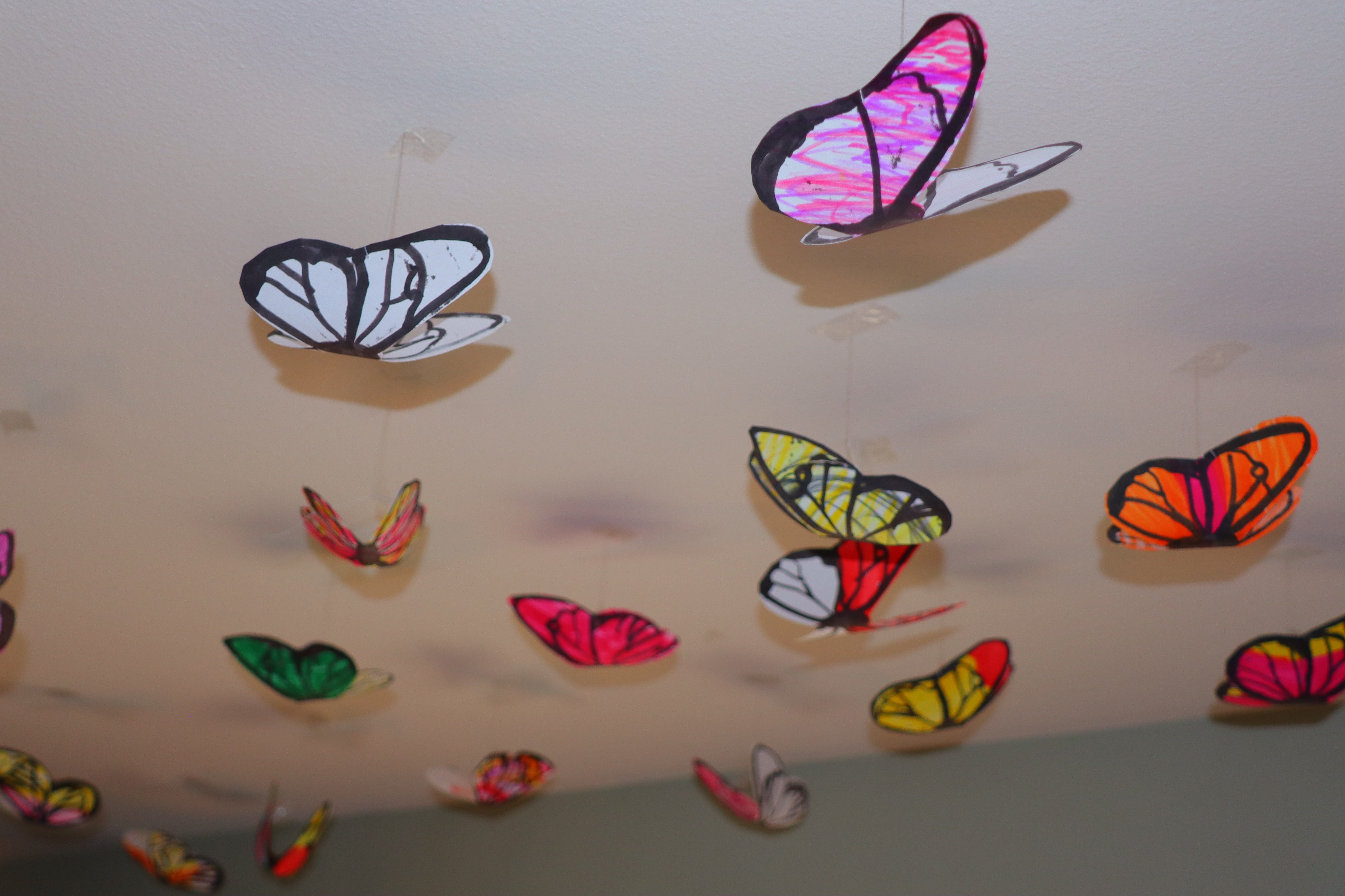 Butterflies, paper installation
